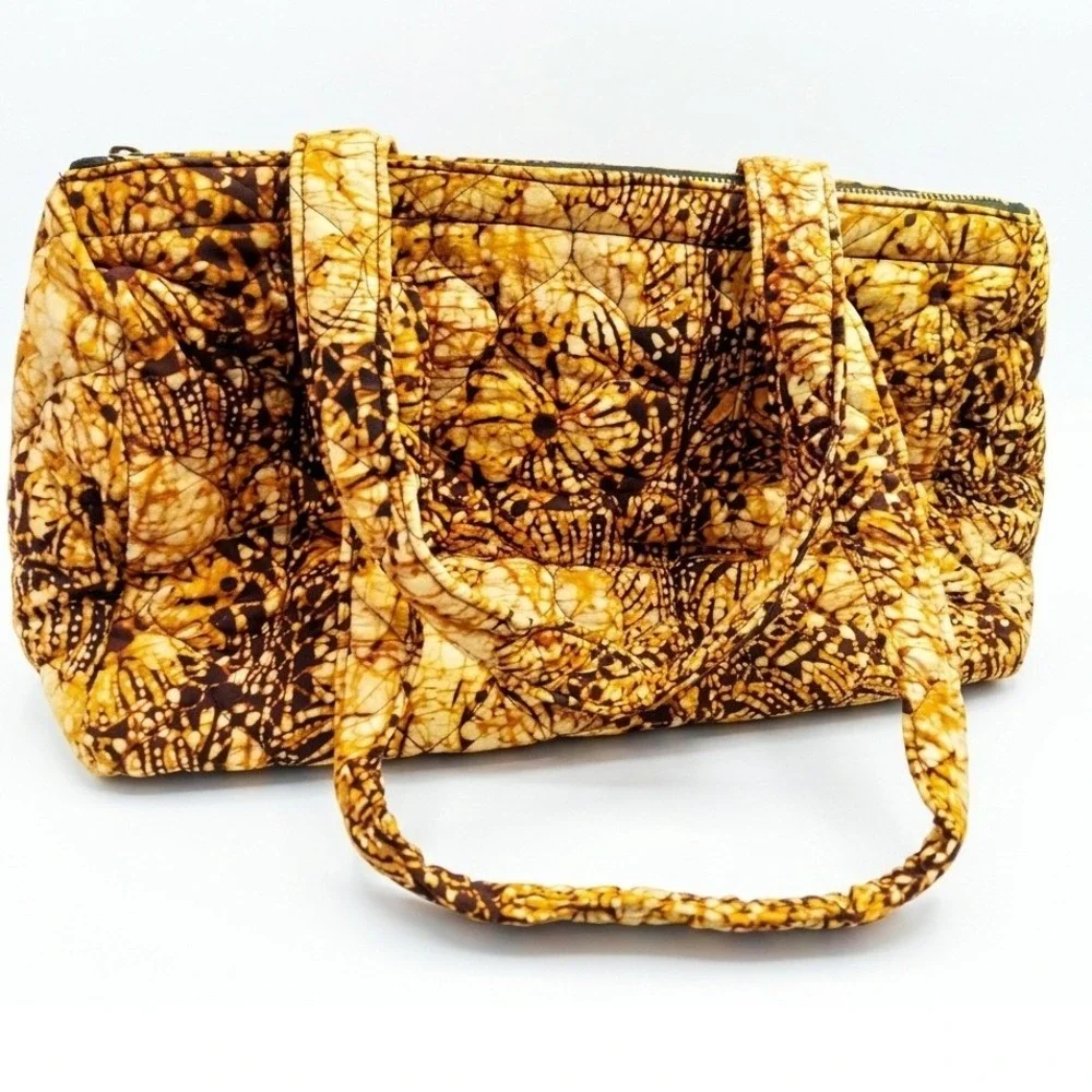 Victoria Quilted Boho Batik Handbag Earth Tone Floral Sunburst Fall Shoulder Bag